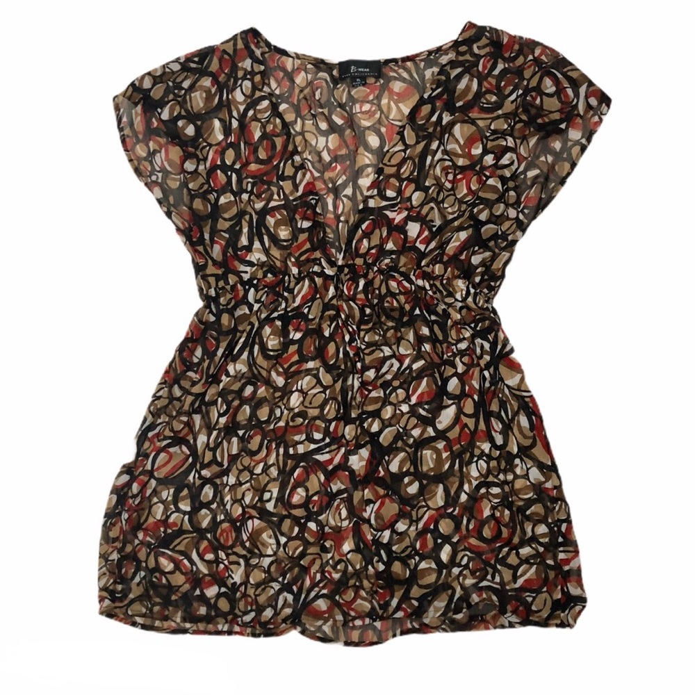 Bwear Black, Red & Tan Swing Blouse [Size: XL]